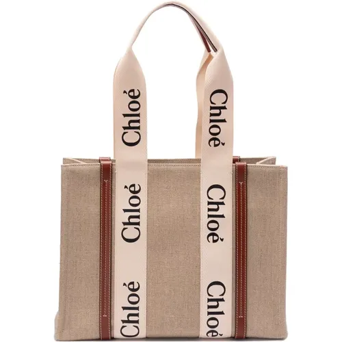 Medium `Woody` Tote Bag , female, Sizes: ONE SIZE - Chloé - Modalova