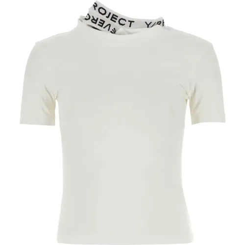 Stretch Baumwoll T-Shirt , Damen, Größe: S - Y/Project - Modalova