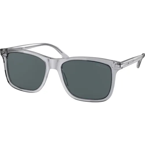 Transparent Grey/Blue Sunglasses , male, Sizes: 56 MM - Prada - Modalova