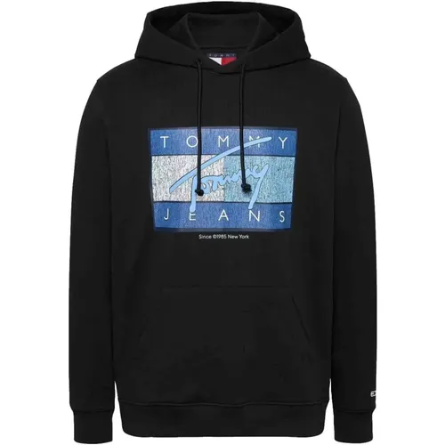 Hoodies, male, , Size: XL Flag DNA Sweatshirt Urban Style - Tommy Hilfiger - Modalova