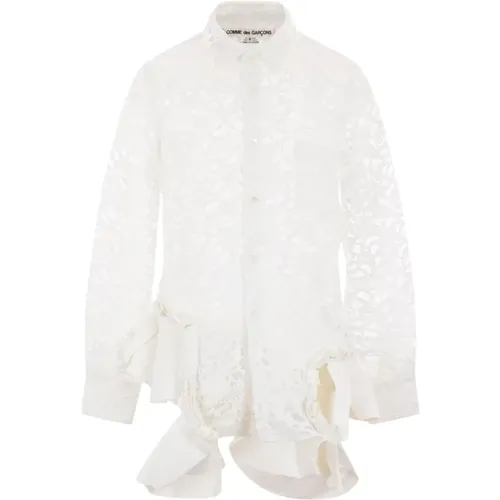 Lace Shirt with Ruffle Details , female, Sizes: XS, M - Comme des Garçons - Modalova