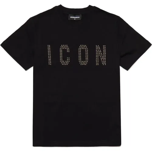 Icon Studs Logo Jersey T-Shirt - Dsquared2 - Modalova