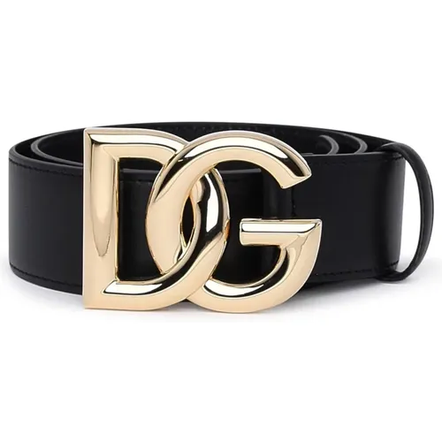 Logo Leather Belt , female, Sizes: 90 CM, 80 CM - Dolce & Gabbana - Modalova