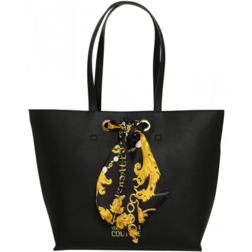 Eco-Leder Shopper mit Metall-Branding - Versace - Modalova