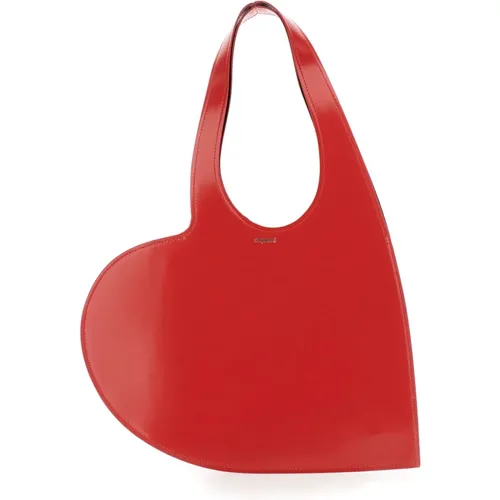 Gloss Leather Heart Tote Bag , female, Sizes: ONE SIZE - Coperni - Modalova