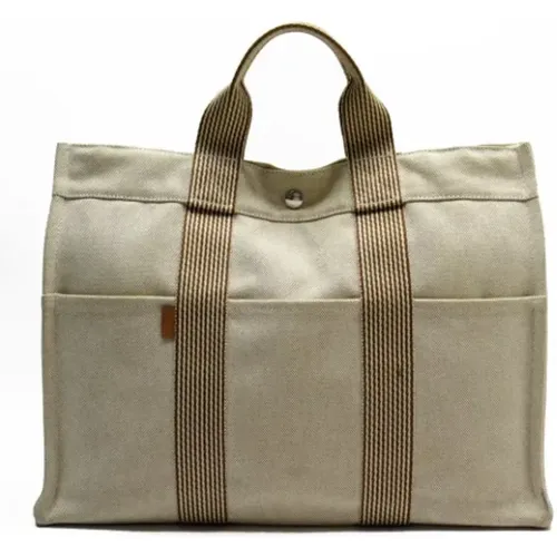 Pre-owned Tote Bags, unisex, , Size: ONE SIZE Pre-owned Canvas handbags - Hermès Vintage - Modalova