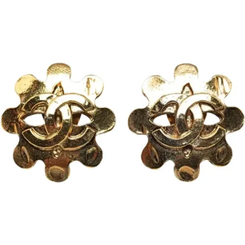 Pre-owned Gold earrings , female, Sizes: ONE SIZE - Chanel Vintage - Modalova