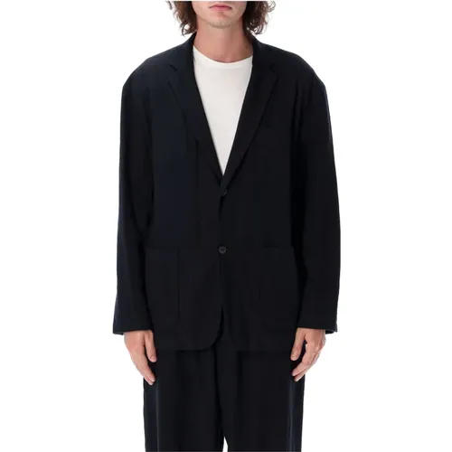 Blazers, male, , Size: XL Navy Wool Blazer Jacket - Comme des Garçons - Modalova