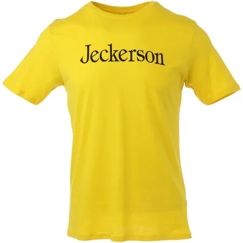 Gelbes Print T-Shirt , Herren, Größe: XL - Jeckerson - Modalova