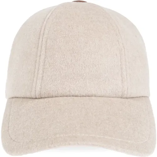 Caps, female, , Size: 58 CM Cashmere cap with visor - Max Mara - Modalova