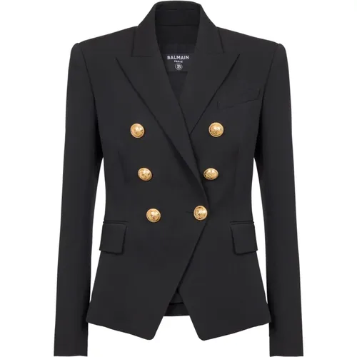 Classic 6-button jacket , female, Sizes: L, S, 2XL, M, XS - Balmain - Modalova