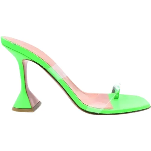 Pre-owned Leather heels , female, Sizes: 6 UK - Amina Muaddi Pre-owned - Modalova