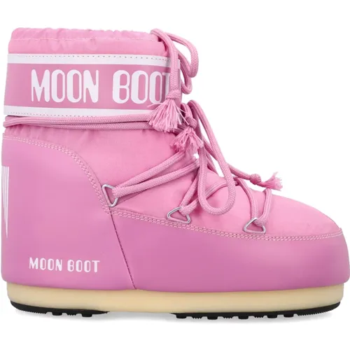 Rosa Geschlossene Icon Low Nylonstiefel , Damen, Größe: 36 EU - moon boot - Modalova