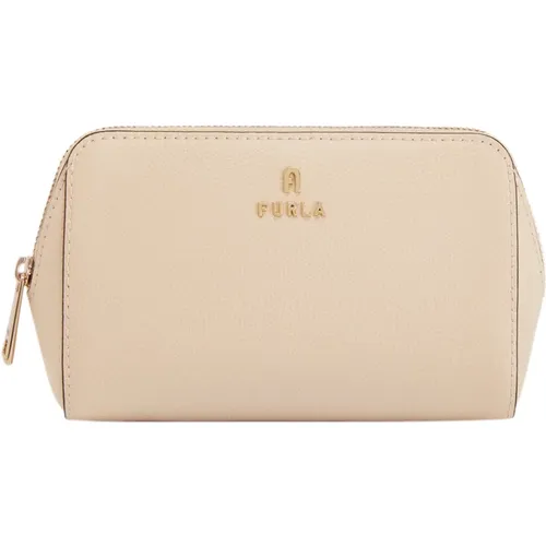 Leder Kosmetiktasche mit Reißverschluss , Damen, Größe: ONE Size - Furla - Modalova