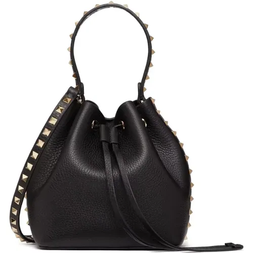 Leather Bag with Platinum Finish Studs , female, Sizes: ONE SIZE - Valentino Garavani - Modalova