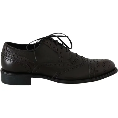 Braune Wingtip Derby Schuhe - Dolce & Gabbana - Modalova