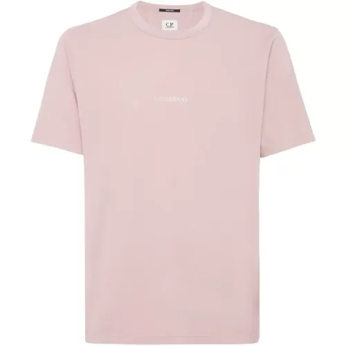 Italian Jersey Garment Dyed Logo T-Shirt , male, Sizes: S, XL, L - C.P. Company - Modalova