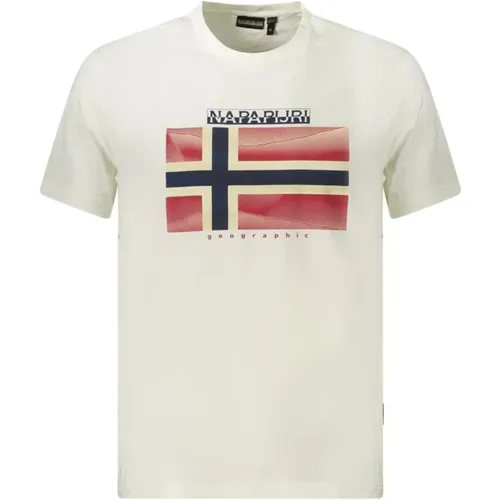 T-Shirts, male, , Size: M Graphic Print Cotton Tee - Napapijri - Modalova