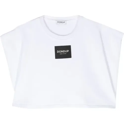 Logo Patch Crop Top , Damen, Größe: S - Dondup - Modalova