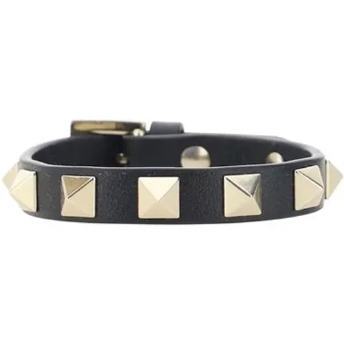 Bracelets, female, , Size: ONE SIZE Rockstud Leather Bracelet - Valentino Garavani - Modalova