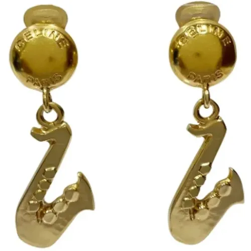 Pre-owned Jewellery, female, , Size: ONE SIZE Pre-owned Metal earrings - Celine Vintage - Modalova