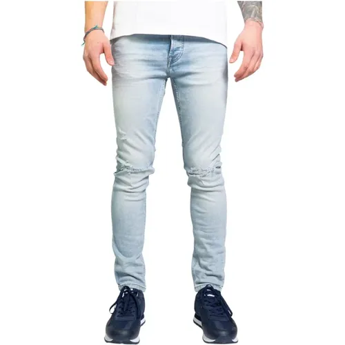 Blaue Abgenutzte Effekt Jeans Herren - Only & Sons - Modalova