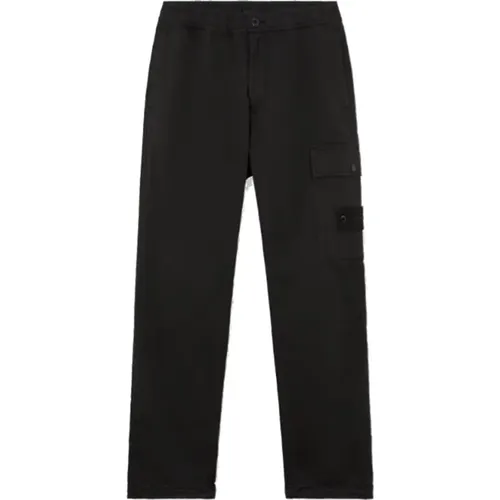 Straight Trousers, male, , Size: W32 Cargo pants with elasticated waist - Stone Island - Modalova