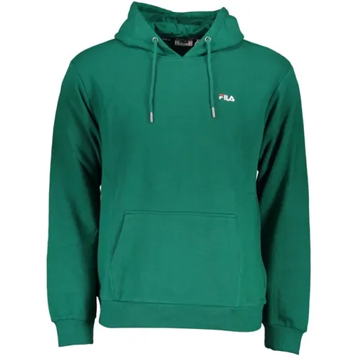 Grüner Kapuzenpullover mit gebürsteter Oberfläche , Herren, Größe: 2XL - Fila - Modalova