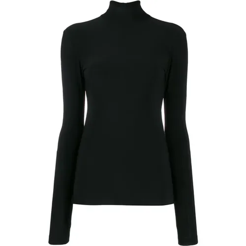 Schwarzer Slim-Fit Rollkragenpullover , Damen, Größe: M - Norma Kamali - Modalova