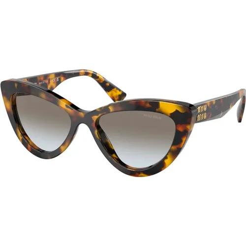 Honey Havana/Grey Shaded Sunglasses , female, Sizes: 54 MM - Miu Miu - Modalova