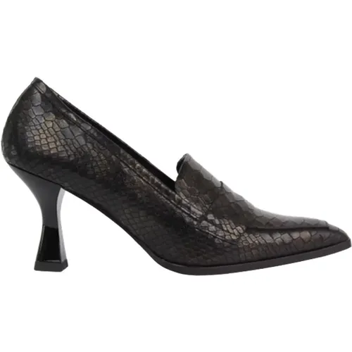 Elegante Loafer-inspirierte schwarze Lederschuhe , Damen, Größe: 39 EU - Zinda - Modalova