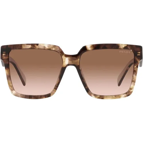 Square Sunglasses with Havana Arms , unisex, Sizes: 56 MM - Prada - Modalova