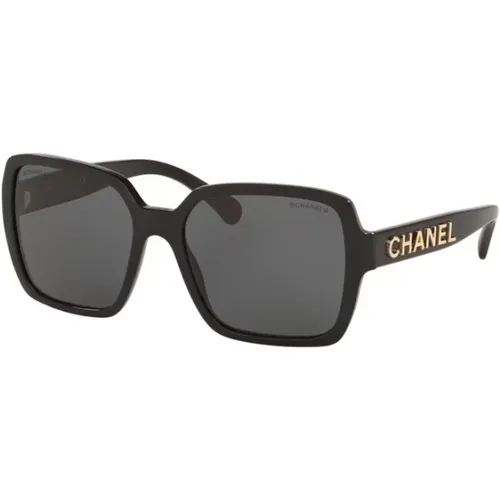 Schwarze Elegante Sonnenbrille , Damen, Größe: 56 MM - Chanel - Modalova