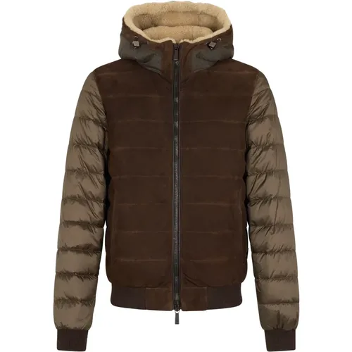 Winter Jackets, male, , Size: M Hooded Jacket - Moorer - Modalova