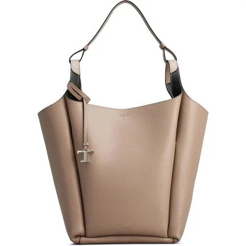 Leather Bucket Bag , female, Sizes: ONE SIZE - TOD'S - Modalova