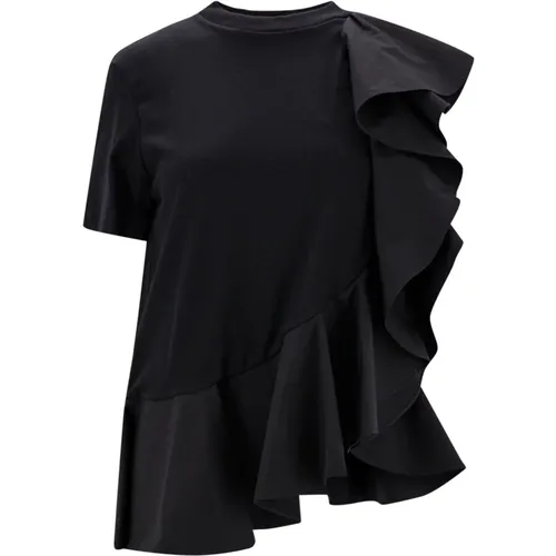 Rouched Cotton T-Shirt , female, Sizes: M - alexander mcqueen - Modalova