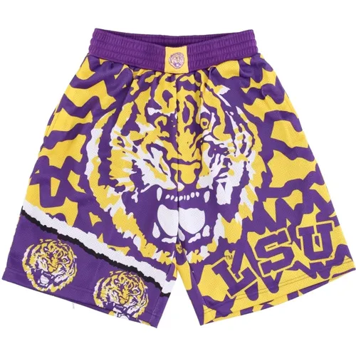 Sportswear, male, , Size: L Ncaa Basketball Shorts LSU Tigers Logo - Mitchell & Ness - Modalova