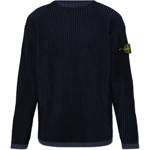 Gerippter Pullover mit Logo - Stone Island - Modalova