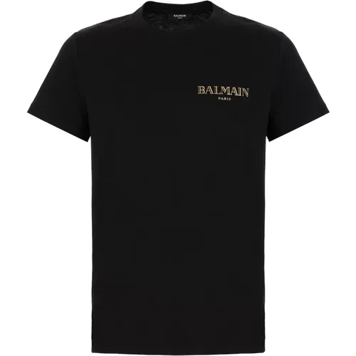 T-Shirts, male, , Size: M Casual Cotton T-Shirt for Men - Balmain - Modalova