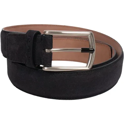 Belts, male, , Size: 100 CM Triple Stitch Leather Belt - Ermenegildo Zegna - Modalova