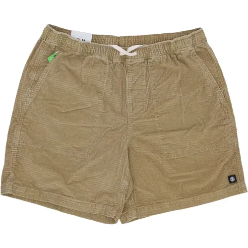 Casual Shorts, male, , Size: M Khaki Cord Walkshort Men's Shorts - Element - Modalova