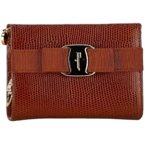 Pre-owned Clutches, female, , Size: ONE SIZE Pre-owned Leather clutches - Salvatore Ferragamo Pre-owned - Modalova