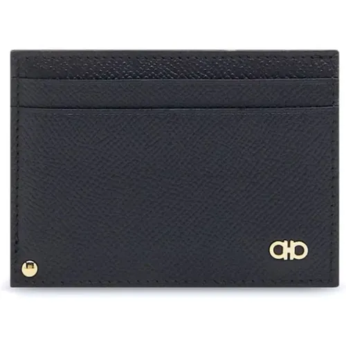 Gancini Card Holder Wallet , male, Sizes: ONE SIZE - Salvatore Ferragamo - Modalova