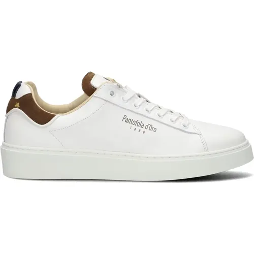 Weiße Low Top Sneakers Elba , Herren, Größe: 41 EU - Pantofola D'Oro - Modalova