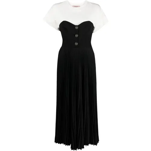 Corset-Style Pleated Dress , female, Sizes: XS - Twinset - Modalova