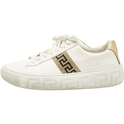 Pre-owned Sneakers, female, , Size: 10 US Pre-owned Leather sneakers - Versace Pre-owned - Modalova