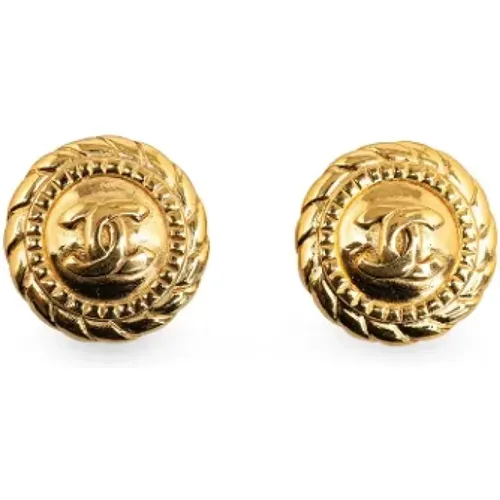 Pre-owned Jewellery, female, , Size: ONE SIZE Pre-owned Gold earrings - Chanel Vintage - Modalova