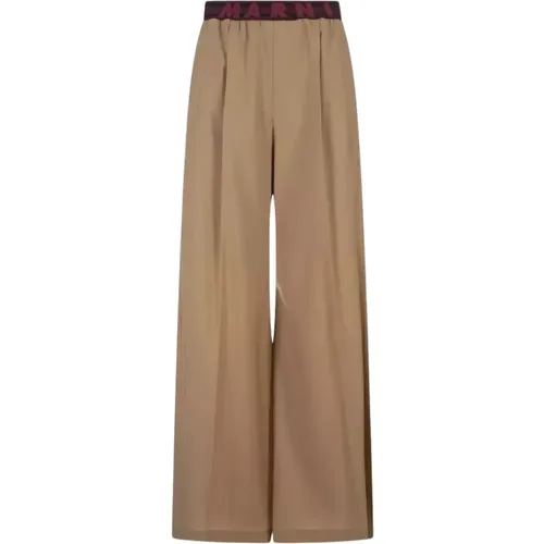 Mustard Flared Pants , female, Sizes: XS - Marni - Modalova