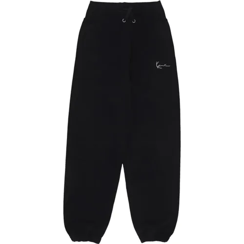 Signature Essential Sweatpants Elastischer Bund Taschen , Damen, Größe: S - Karl Kani - Modalova