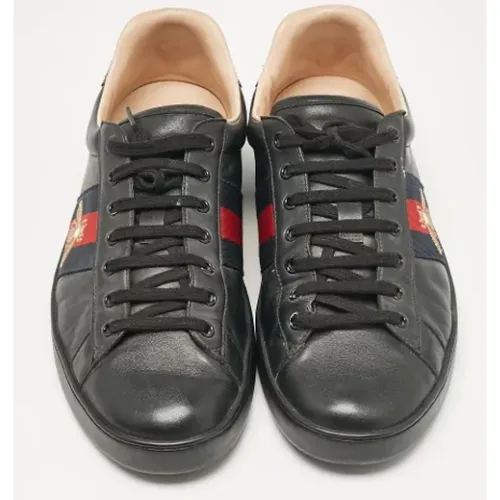 Pre-owned Leather sneakers , female, Sizes: 12 UK - Gucci Vintage - Modalova